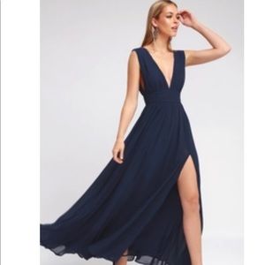 Heavenly hues navy blue maxi dress
